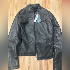 Women's Faux Leather Racing Jacket